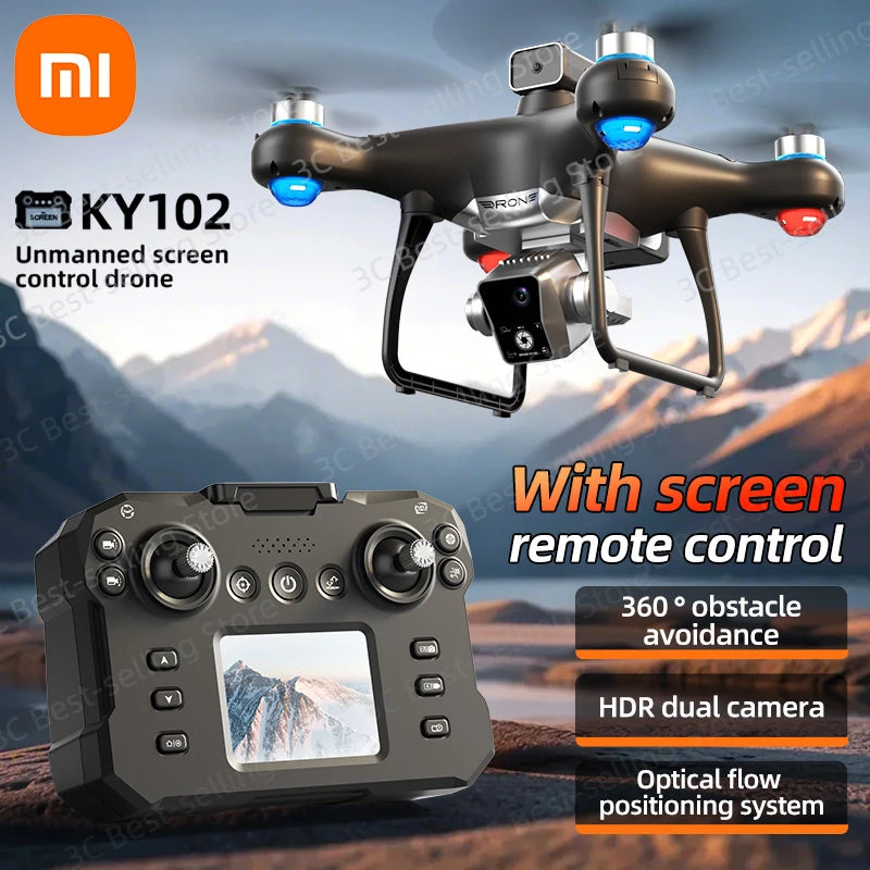 KY102 MAX Drone Professional HD Dual Camera Screen Controlled Brushless Obstacle Avoidance RC Quadcopter Dron Toy 10000M