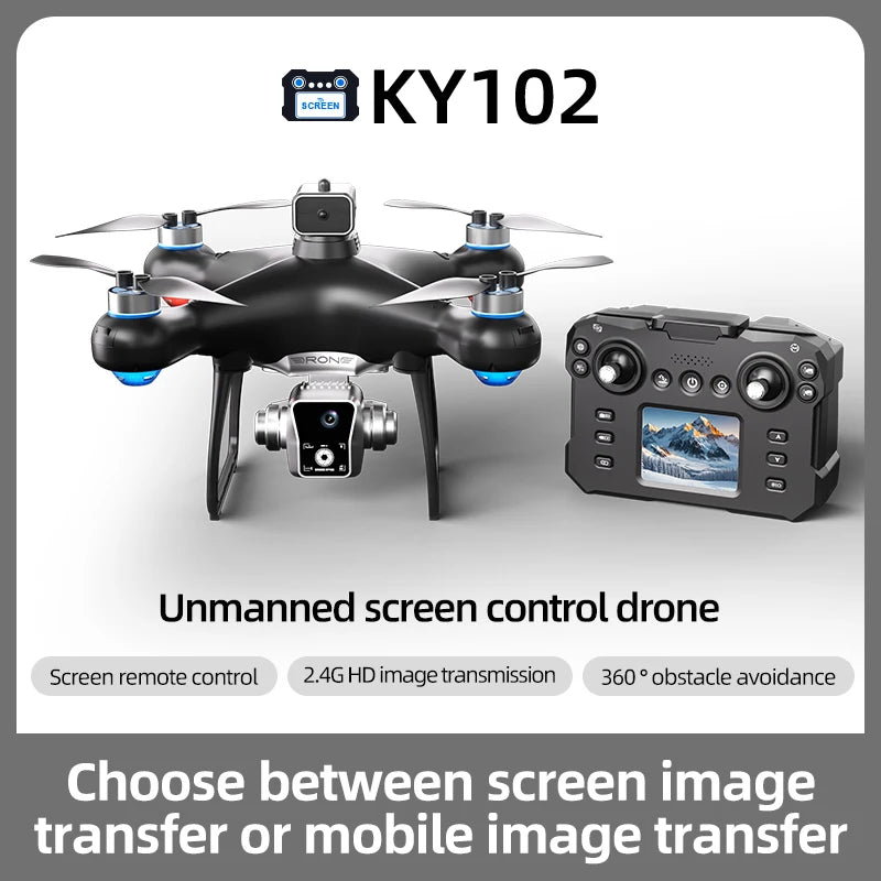 KY102 MAX Drone Professional HD Dual Camera Screen Controlled Brushless Obstacle Avoidance RC Quadcopter Dron Toy 10000M