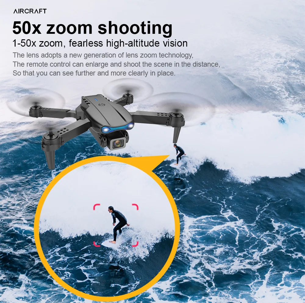 E99 PRO Drone with Flash Professional 4K Dual Camera WIFI Obstacle Avoidance RC Helicopters Aerial Photography Quadcopter Dron