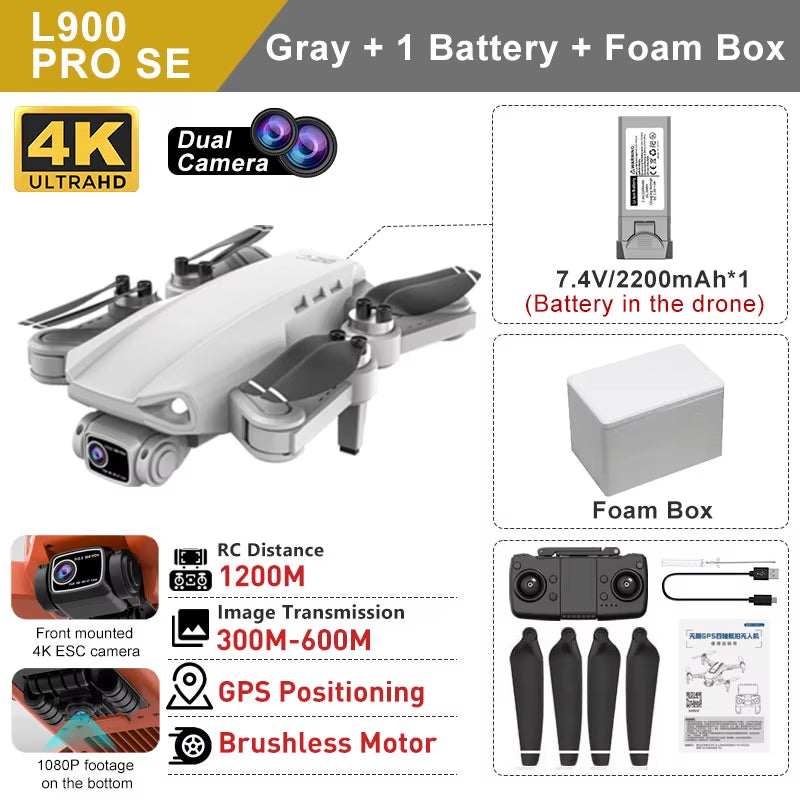 L900 PRO SE GPS Drone 4K Professional Brushless Motor 5G WIFI Aerial Photography FPV Helicopters Foldable Quadcopter Dron