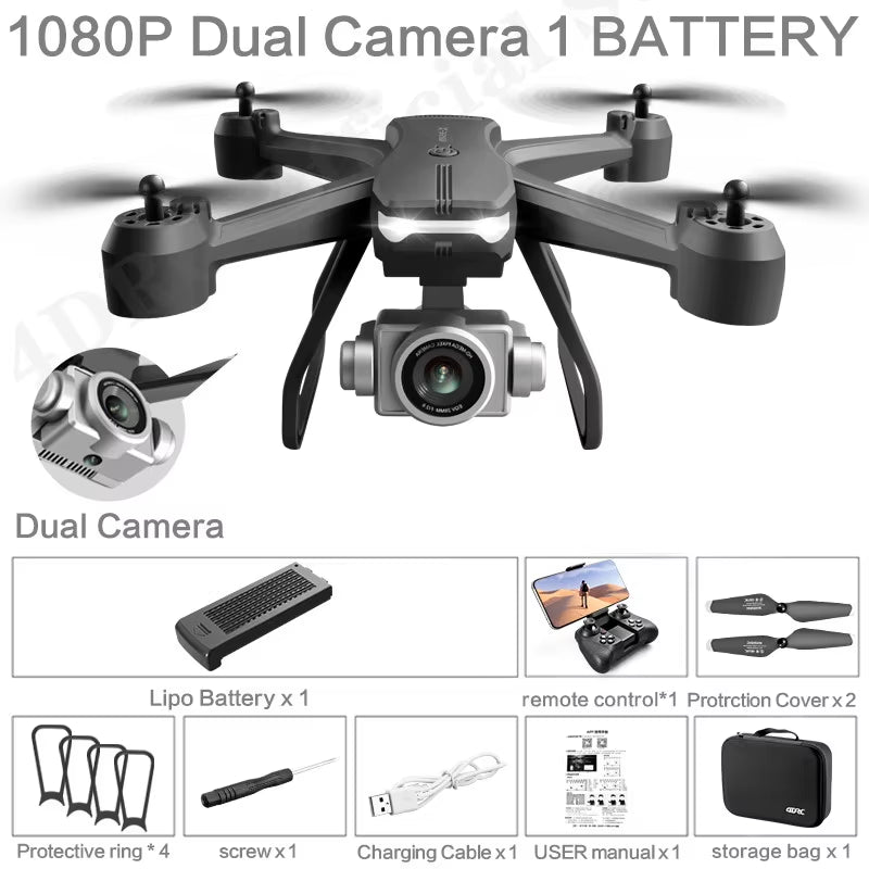 V14 Drone 4K HD Dual Camera 6K WIFI FPV Height Hold Dron RC Helicopter Professional Mini Quadcopter Toys
