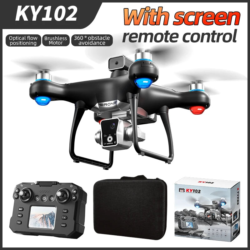 KY102 MAX Drone Professional HD Dual Camera Screen Controlled Brushless Obstacle Avoidance RC Quadcopter Dron Toy 10000M
