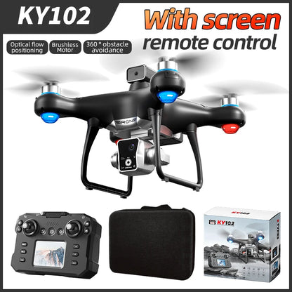 KY102 MAX Drone Professional HD Dual Camera Screen Controlled Brushless Obstacle Avoidance RC Quadcopter Dron Toy 10000M