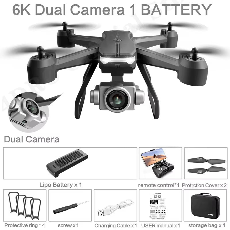 V14 Drone 4K HD Dual Camera 6K WIFI FPV Height Hold Dron RC Helicopter Professional Mini Quadcopter Toys