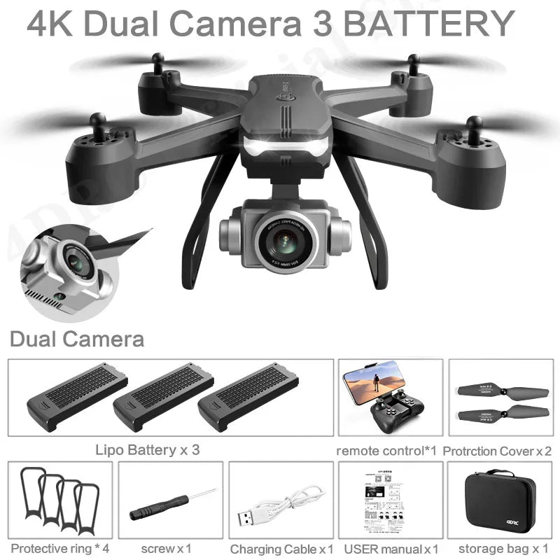 V14 Drone 4K HD Dual Camera 6K WIFI FPV Height Hold Dron RC Helicopter Professional Mini Quadcopter Toys