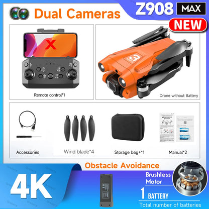 Z908 Pro Drone Professional 4K HD Camera Mini4 Dron Optical Flow Localization Three Sided Obstacle Avoidance Quadcopter Toy Gift