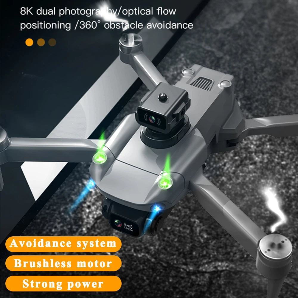 Professional RC Drone 8K Optical Flow Drone with Camera HD Camera Foldable Brushless Dron Helicopter WIFI Aerial Photography Toy