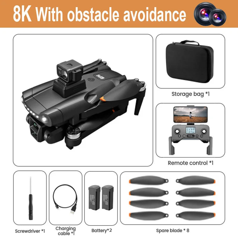 Xiaomi  V198GPS Drone ESC 8K Profesional Brushless Laser Obstacle Avoidance Aerial Optical Foldable Quadcopter Mini Dron