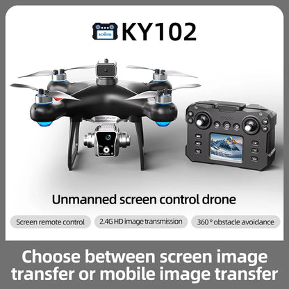 KY102 MAX Drone Professional HD Dual Camera Screen Controlled Brushless Obstacle Avoidance RC Quadcopter Dron Toy 10000M