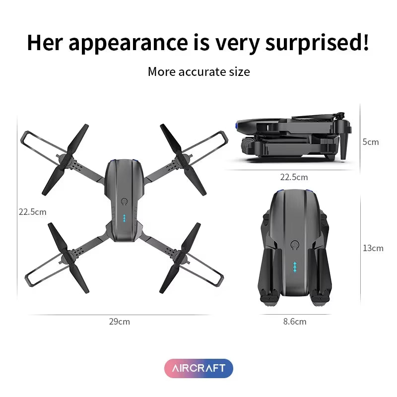 KBDFA K3 E99 Pro Quadcopter Professional Drone with Obstacle Avoidance 4K Dual Camera RC Helicopter Remote Control Toy