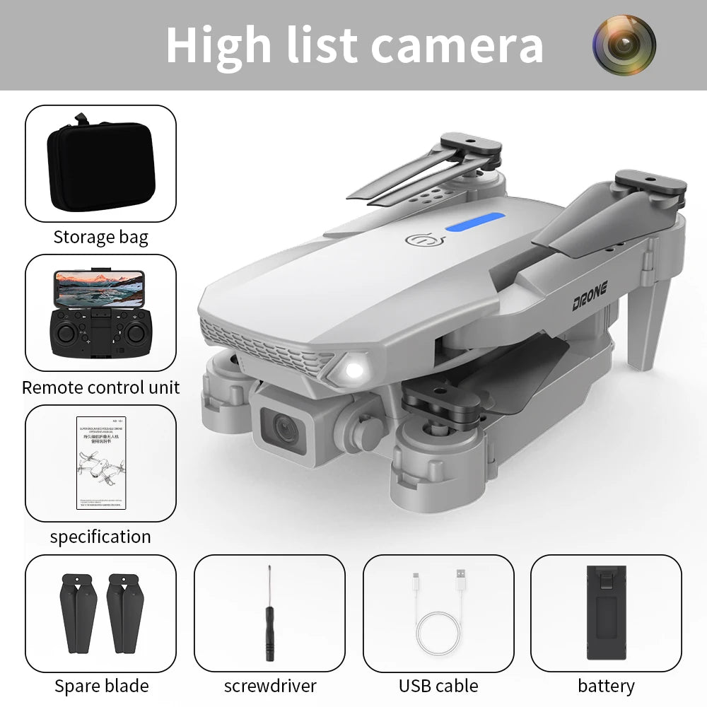 Professional RC Drone 8K Optical Flow Drone with Camera HD Camera Foldable Brushless Dron Helicopter WIFI Aerial Photography Toy