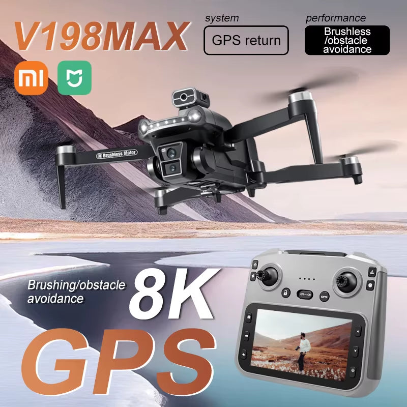 Xiaomi Mijia V198MAX Drone 8K Profesional FPV Brushless Laser Obstacle Avoidance Aerial Optical Foldable Quadcopter Mini 4K Dron