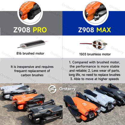 Z908 Pro Drone Professional 4K HD Camera Mini4 Dron Optical Flow Localization Three Sided Obstacle Avoidance Quadcopter Toy Gift