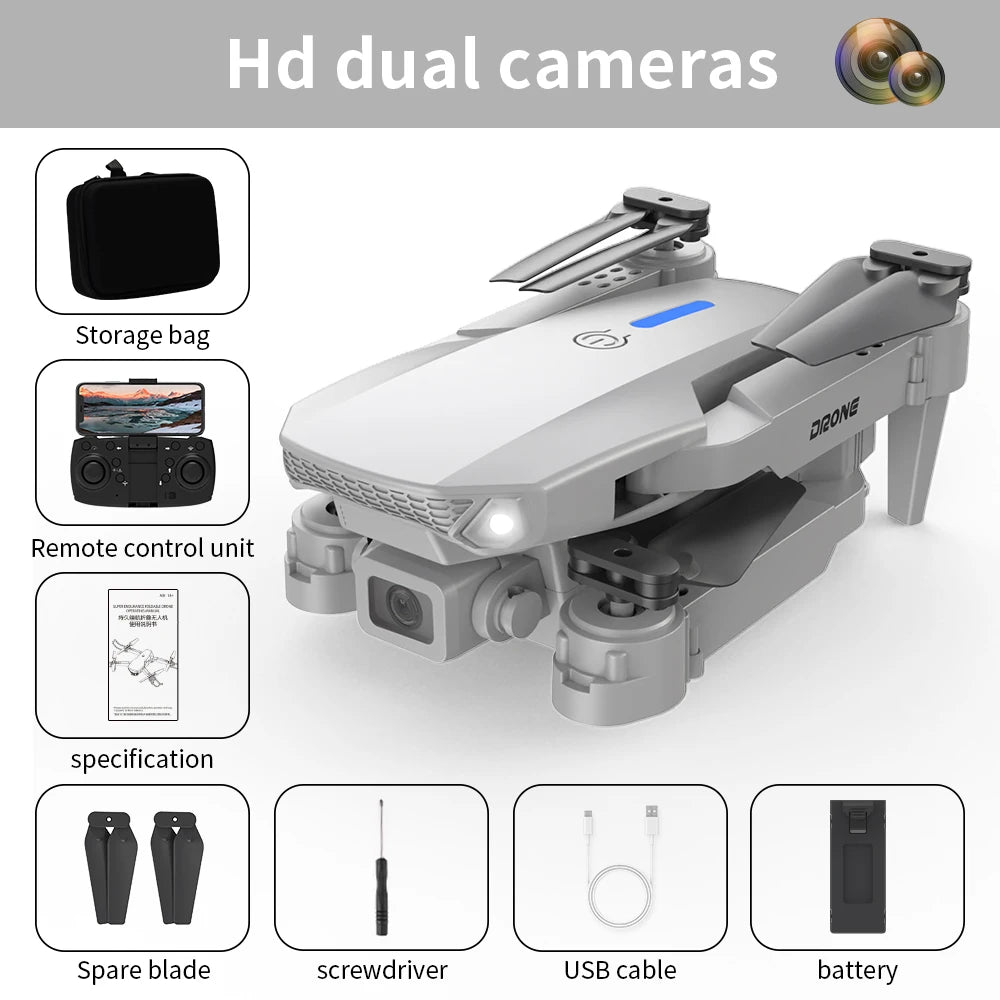 Professional RC Drone 8K Optical Flow Drone with Camera HD Camera Foldable Brushless Dron Helicopter WIFI Aerial Photography Toy