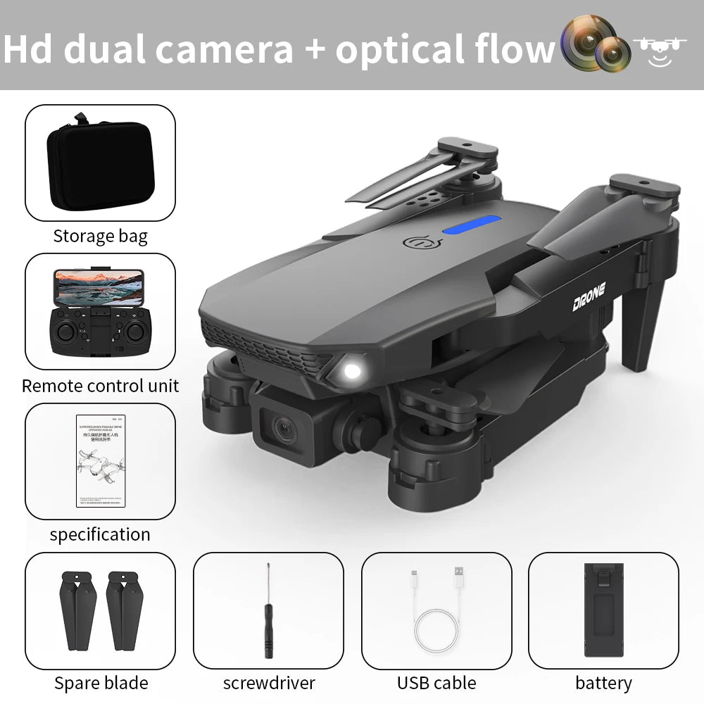 Professional RC Drone 8K Optical Flow Drone with Camera HD Camera Foldable Brushless Dron Helicopter WIFI Aerial Photography Toy