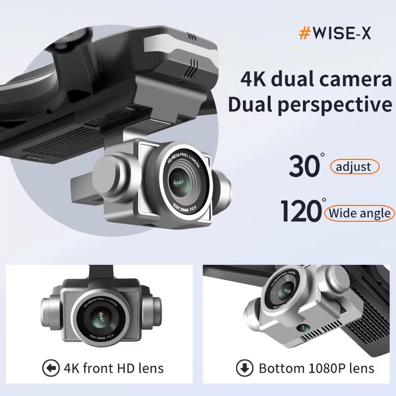 V14 Drone 4K HD Dual Camera 6K WIFI FPV Height Hold Dron RC Helicopter Professional Mini Quadcopter Toys