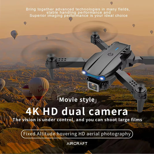 KBDFA K3 E99 Pro Quadcopter Professional Drone with Obstacle Avoidance 4K Dual Camera RC Helicopter Remote Control Toy