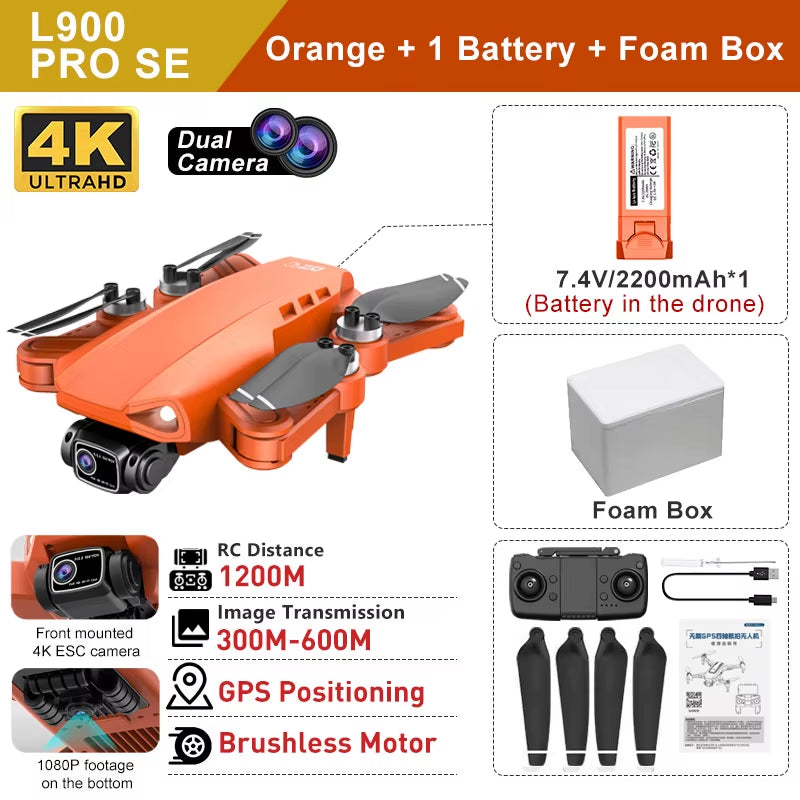 L900 PRO SE GPS Drone 4K Professional Brushless Motor 5G WIFI Aerial Photography FPV Helicopters Foldable Quadcopter Dron