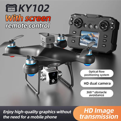 KY102 MAX Drone Professional HD Dual Camera Screen Controlled Brushless Obstacle Avoidance RC Quadcopter Dron Toy 10000M