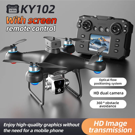 KY102 MAX Drone Professional HD Dual Camera Screen Controlled Brushless Obstacle Avoidance RC Quadcopter Dron Toy 10000M