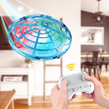 Mini RC UFO Drone with LED Light Gesture Sensing Electric Flying Quadcopter Anti-Collision Induction Dron Toys for Children