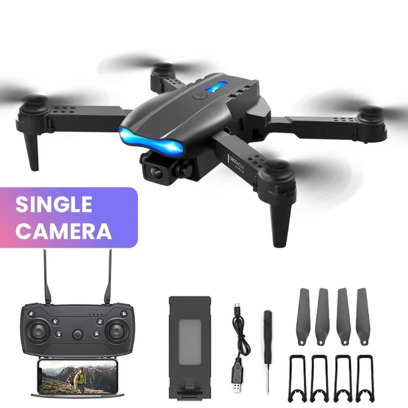 KBDFA K3 E99 Pro Quadcopter Professional Drone with Obstacle Avoidance 4K Dual Camera RC Helicopter Remote Control Toy