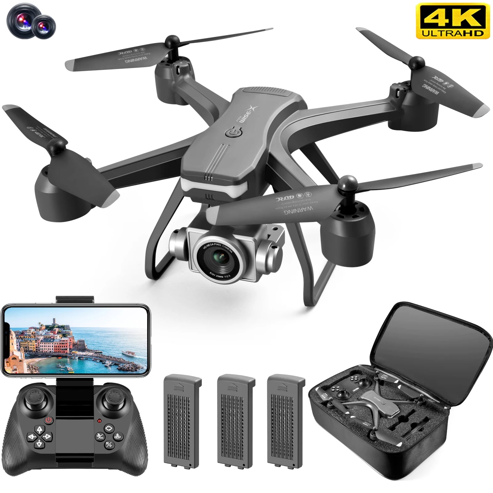 V14 Drone 4K HD Dual Camera 6K WIFI FPV Height Hold Dron RC Helicopter Professional Mini Quadcopter Toys