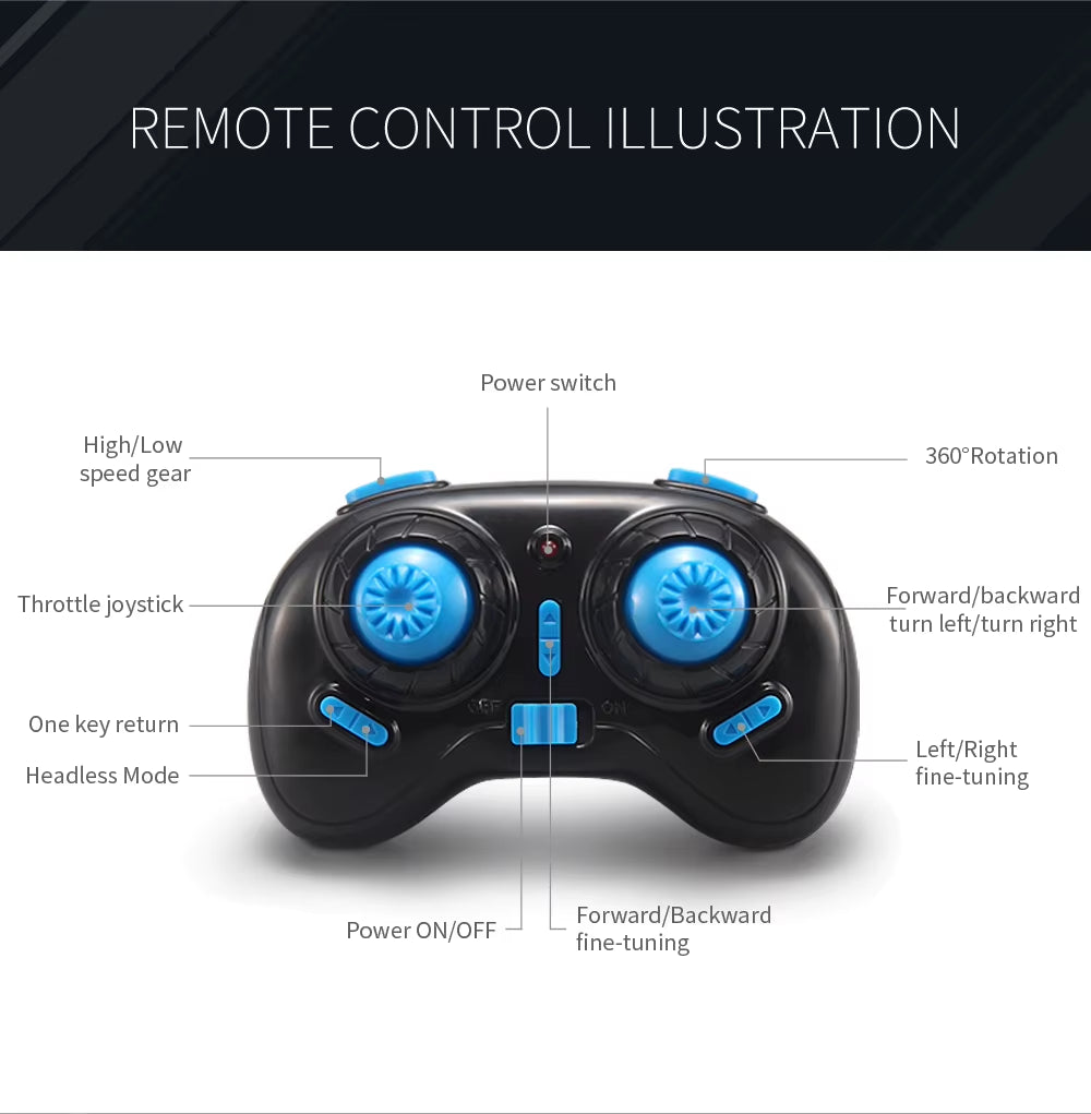 H36 Mini Rc Drone Remote Control Quadcopter Headless Mode Helicopter 360° Flip Mini Dron Toys for Kids